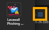 Phish Report found under the More Apps menu in Outlook