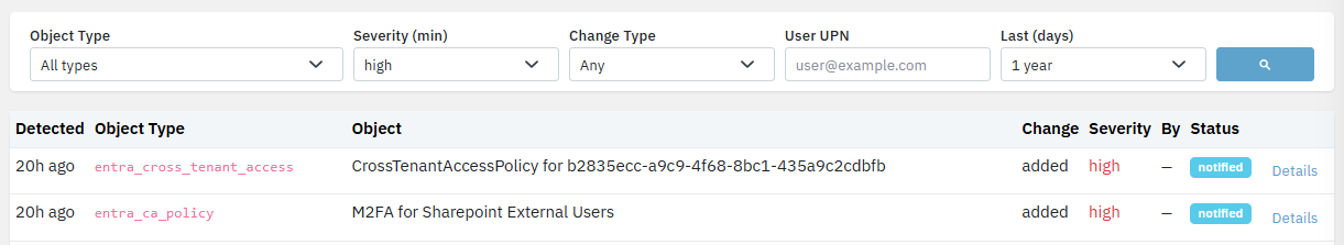Audit log correlation in change detail
