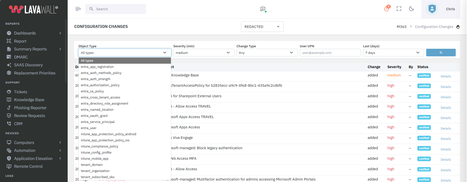 M365 Configuration Object Coverage